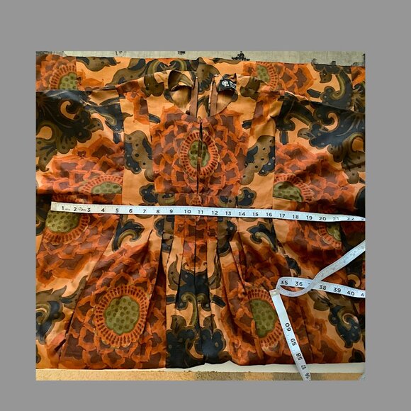 Jim Thompson Classic- Vintage 1970s Thai Silk Kaftan style formal gown Size L - Picture 13 of 14